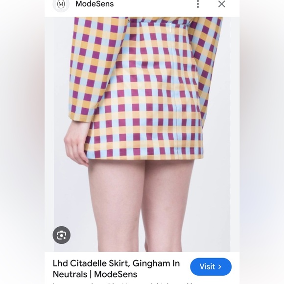 LHD French Citadelle Skirt, Gingham In Neutrals, size 6 gorgeous! - Picture 3 of 4